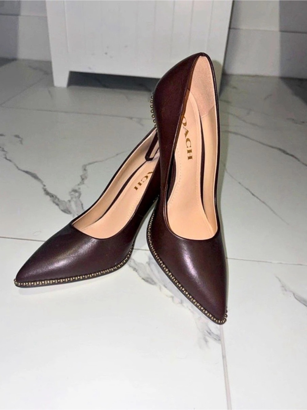 Coach Waverly Heels Pointed Toe Heels in Brown US 5.5 Like New